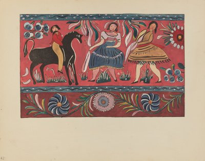 Plate 42: Malt brystdesign: Fra porteføljen "Spanske kolonialdesign i New Mexico" av American 20th Century