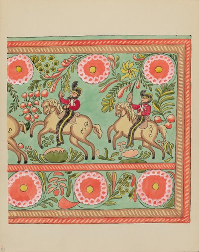 Plate 43: Malt brystdesign: Fra porteføljen "Spanish Colonial Designs of New Mexico" av American 20th Century