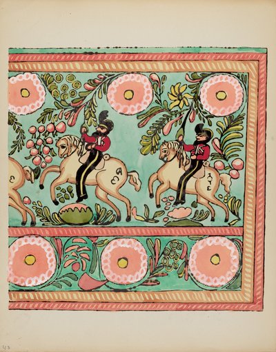 Plate 43: Malt brystdesign: Fra porteføljen "Spanish Colonial Designs of New Mexico" av American 20th Century