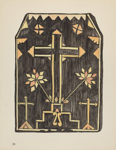 Plate 46: Straw Applique Design: Fra porteføljen "Spanish Colonial Designs of New Mexico" av American 20th Century