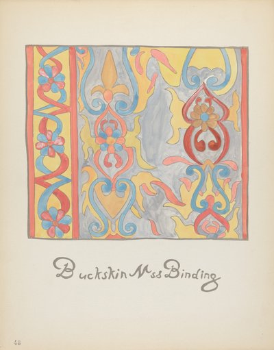 Plate 48: Buckskin Design: Fra porteføljen "Spanish Colonial Designs of New Mexico" av American 20th Century