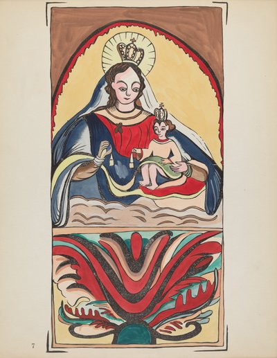 Plate 7: Our Lady of Mt. Carmel: Fra porteføljen "Spanske kolonialdesign i New Mexico" av American 20th Century