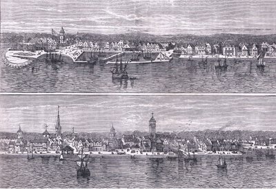 New York i midten av det nittende århundre, illustrasjon fra Cassells History of the United States utgitt av Cassell, Petter & Galpin, ca. 1900 (litho) av American English school