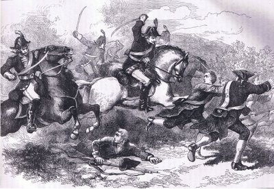 Rut of the lojale rekruttene, illustrasjon fra Cassells History of the United States utgitt av Cassell, Petter & Galpin, ca. 1900 (litho) av American English school