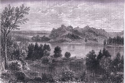 The valley of the Mississippi, illustrasjon fra Cassells History of the United States utgitt av Cassell, Petter & Galpin, ca. 1900 (litho) av American English school