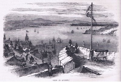 Visning i Quebec, illustrasjon fra Cassells History of the United States utgitt av Cassell, Petter & Galpin, ca. 1900 (litho) av American English school