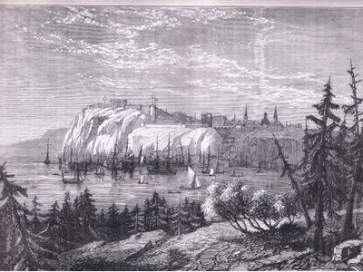 View of Quebec, illustrasjon fra Cassells History of the United States utgitt av Cassell, Petter & Galpin, ca. 1900 (litho) av American English school