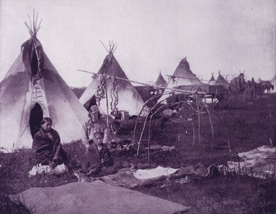 Et leir av Sioux-indianere, Dakota (s/hvitt-bilde) av American Photographer (after)