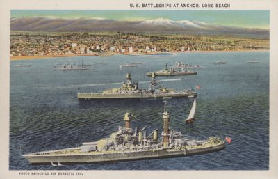 California: Amerikanske slagskip for anker, Long Beach (bilde) av American Photographer (after)