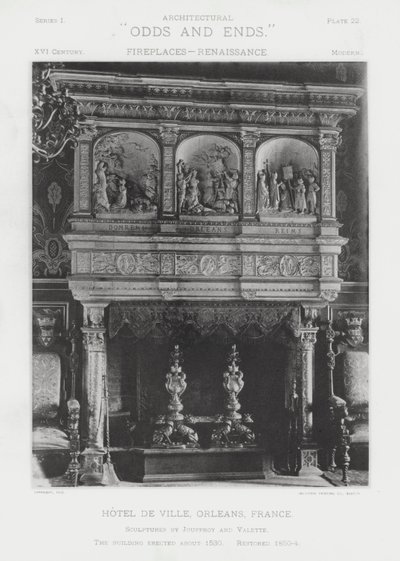 Peis: Hotel De Ville, Orleans, Frankrike (s/hvitt-bilde) av American Photographer (after)