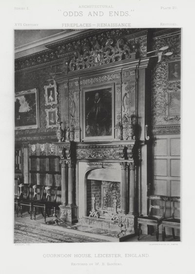 Peis: Quorndon House, Leicester, England (s/hvitt bilde) av American Photographer (after)