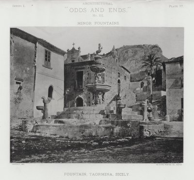 Fountain, Taormina, Sicilia (s/hvitt bilde) av American Photographer (after)