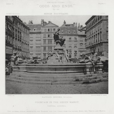 Fontene i Neuer Markt, Wien, Østerrike (s/hvitt bilde) av American Photographer (after)