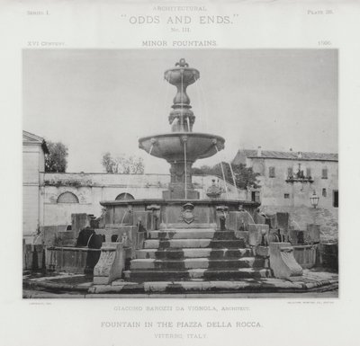 Fontene på Piazza Della Rocca, Viterbo, Italia (s/h-bilde) av American Photographer (after)