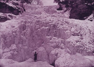 Hector Falls, Watkin's Glen, om vinteren (s/hvitt bilde) av American Photographer (after)