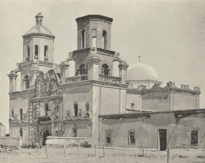 Mission San Xavier Del Bac, Arizona (s/hvitt bilde) av American Photographer (after)
