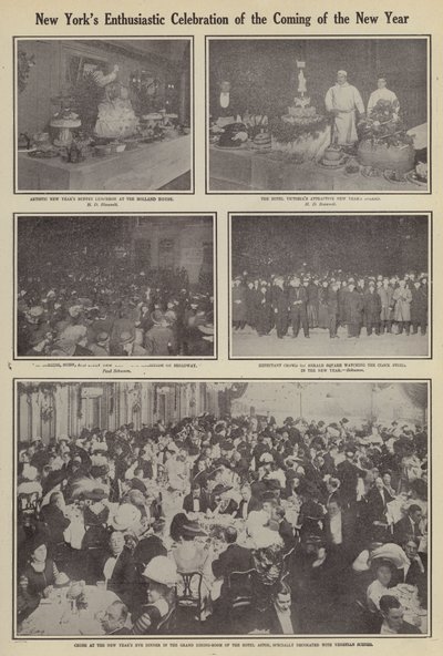 New Yorks entusiastiske feiring av det nye året som kommer (s/hvitt-bilde) av American Photographer (after)