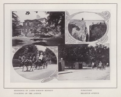 Newport, Rhode Island: Bosted for James Gordon Bennett; Skjærsilden; Coaching på Avenue; Bellevue Avenue (s/hvitt bilde) av American Photographer (after)