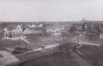 Old Orchard Beach, Maine: Ser innover i landet fra Old Orchard House (s/hvitt-bilde) av American Photographer (after)