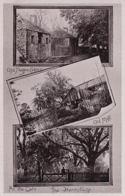 Gamle slavehytter; Gammel mølle; Ved porten; Eremitasjen (s/hvitt bilde) av American Photographer (after)