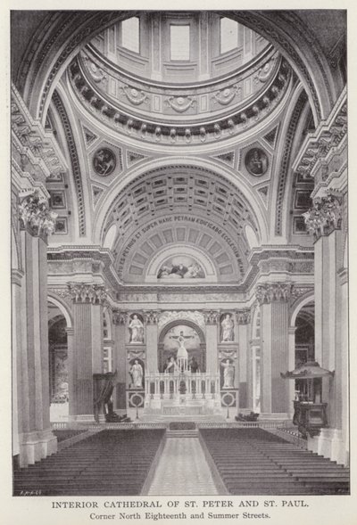 Philadelphia: Interior Cathedral of St Peter and St Paul, Corner North Eighteenth and Summer Streets (s/hv-bilde) av American Photographer (after)