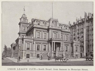 Philadelphia: Union League Club, South Broad, fra Sansom til Moravian Street (s/hv-bilde) av American Photographer (after)