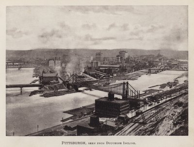 Pittsburgh: Pittsburgh, sett fra Duquesne Incline (s/hvitt-bilde) av American Photographer (after)