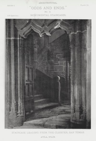 Trapp som fører fra klosteret, San Tomas, Avila, Spania (s/hvitt bilde) av American Photographer (after)