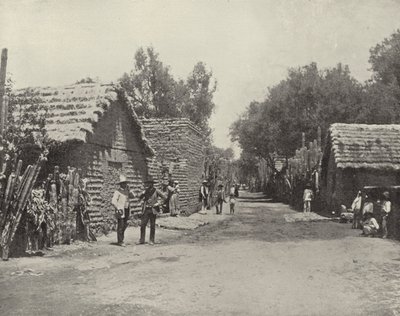 Gatescene i Santa Anita, Mexico (s/hvitt bilde) av American Photographer (after)