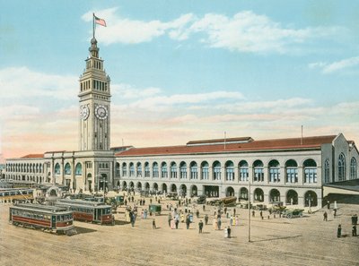 The Ferry Building, foten av Market Street, San Francisco, California (bilde) av American Photographer (after)