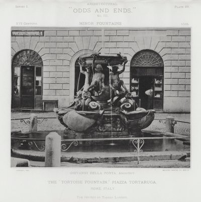 "Skildpaddefontenen," Piazza Tortaruga, Roma, Italia (s/hvitt-bilde) av American Photographer (after)