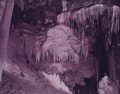 Titania's Veil, Luray Caverns, Virginia (s/hvitt bilde) av American Photographer (after)
