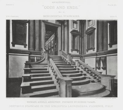 Vestibyle trapp i Biblioteca Laurenziana, Firenze, Italia (s/h foto) av American Photographer (after)
