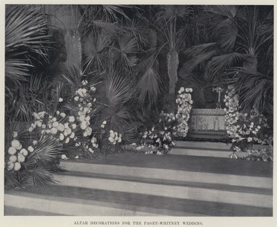 Alterdekorasjoner for Paget-Whitney-bryllupet (s/hvitt-bilde) av American Photographer