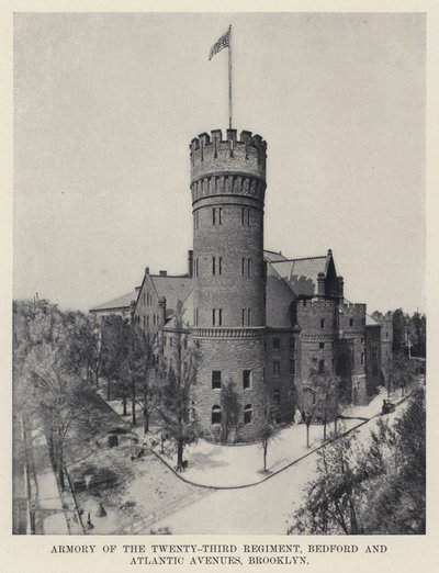Armory of the Twenty-Third Regiment, Bedford and Atlantic Avenues, Brooklyn (s/hv-bilde) av American Photographer