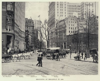 Begynnelsen av Broadway i 1899 (s/hvitt-bilde) av American Photographer