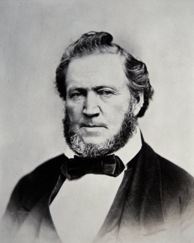 Brigham Young (1801-77) andre president for Mormonkirken (s/hvitt-bilde) av American Photographer