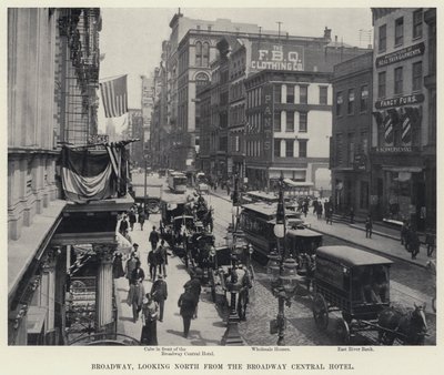 Broadway, ser nordover fra Broadway Central Hotel (s/hvitt bilde) av American Photographer
