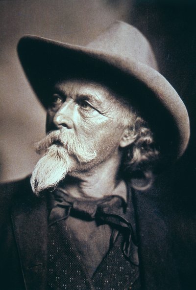 Buffalo Bill (1846-1917) i de siste årene (s/hvitt-bilde) av American Photographer