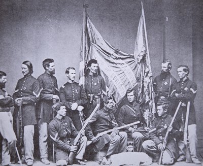Fargefest til det 7. Illinois-infanteriet (s/hvitt-bilde) av American Photographer