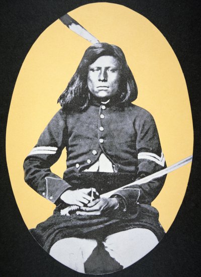 Korporal 'Rattlesnake' fra Pawnee Scouts (s/hvitt-bilde) av American Photographer