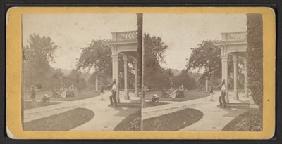 East Lawn and Portico, Oneida Community, New York State, ca. 1870 (s/hvitt-bilde) av American Photographer