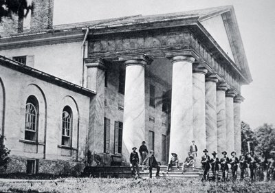 Føderale tropper okkuperer Robert E. Lees herskapshus, Arlington House (s/h-bilde) av American Photographer