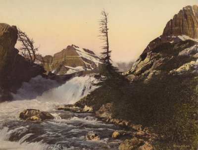 Glacier nasjonalpark: McDermott Falls og Gould Mountain (fargebilde) av American Photographer