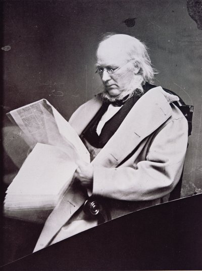 Horace Greeley (1811-72) (s/hvitt-bilde) av American Photographer