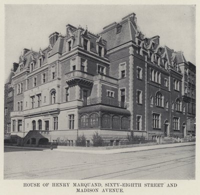 House of Henry Marquand, Sixty-Eighth Street og Madison Avenue (s/hv-bilde) av American Photographer