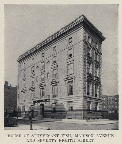 House of Stuyvesant Fish, Madison Avenue og Seventy-Eighth Street (s/hvitt-bilde) av American Photographer