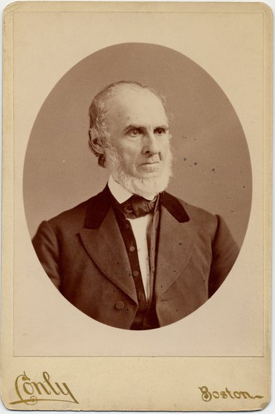 John Greenleaf Whittier (1807–92), amerikansk Quaker-poet og avskaffelsesmann; foto av C F Conly, Boston (albumtrykk) av American Photographer