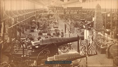 Krupps Guns, tysk utstilling, Centennial International Exhibition, Philadelphia, 1876 (sølvalbumintrykk) av American Photographer