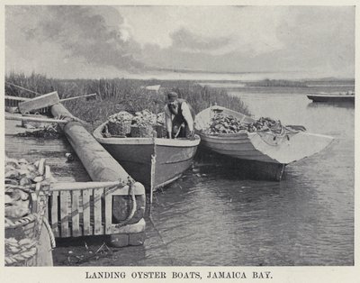 Landing Oyster Boats, Jamaica Bay (s/hvitt bilde) av American Photographer